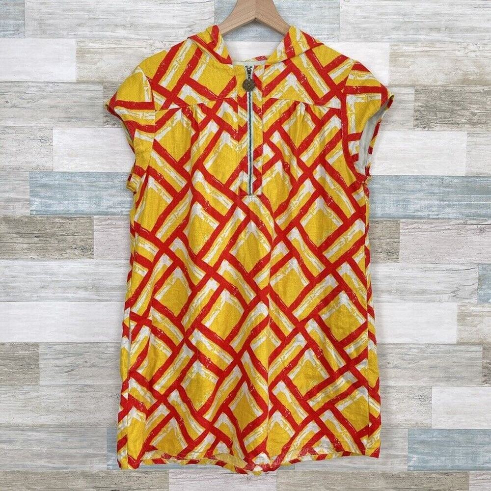 Tracy Feith x Target Hooded Linen Pullover Dress Yellow Orange Womens Medium